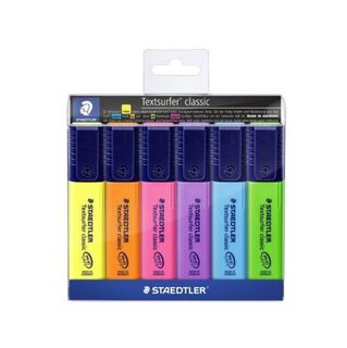 Staedtler Classic Highlighter - Assorted, Chisel Tip Pack 6