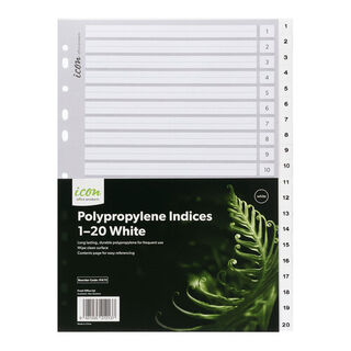 Icon PP Indices 1-20 White