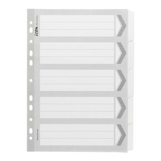 Icon Cardboard Dividers with Reinforced Tabs 5 Tab White