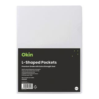 OSC L Shaped Pockets A4 Clear, Pack of 12