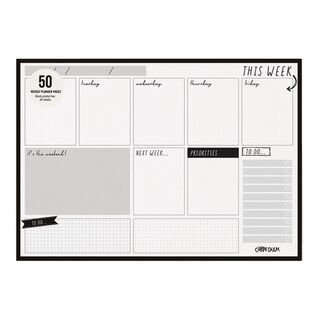 Carpe Diem Weekly Planner Pad Black 