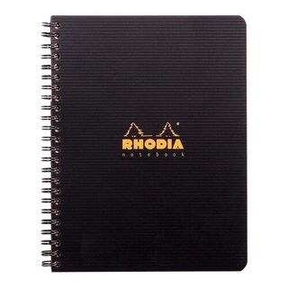 Rhodiactive Notebook Spiral A5+ Lined Black