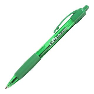 Icon Ballpoint Retractable Pen with Grip Green