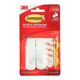 Command Hook 17001 Medium White, Pack of 2