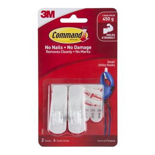 Command Hook 17002 Small White, Pack of 2