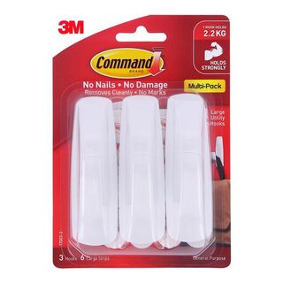 Command Hook 17003-3 Large White, Pack of 3
