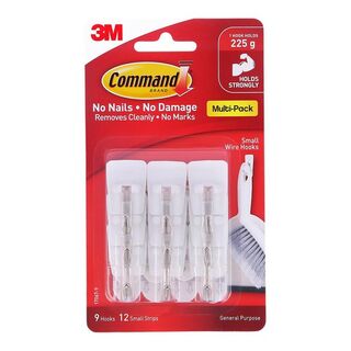 Command Hook 17067 Small White Wire, Value Pack of 9