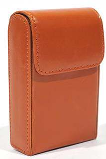 Cigarette Packet Holder Light Brown Leather