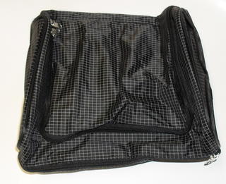 Rounded Zip Toilet Bag Black Check