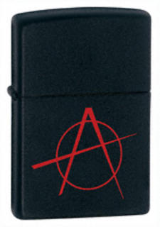 Zippo Black Matte Red Anarchy