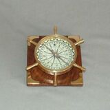 Brass Replica Ship's Wheel Compass (240mm Diameter)