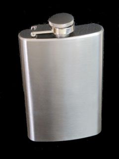 Hip Flask Brushed Chrome 5oz Tall