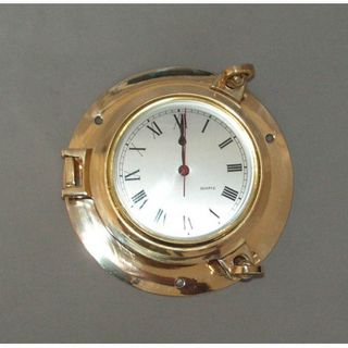 Brass Porthole Clock (160mm Diameter)