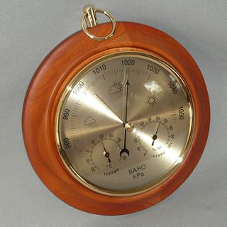 Single Dial Barometer with Thermometer & Hygrometer (Rimu Stain)