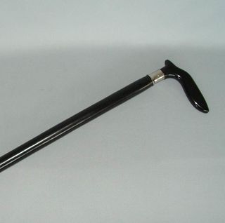 Walking Stick (One Piece) - Black L Handle and Shaft (930mm Long)
