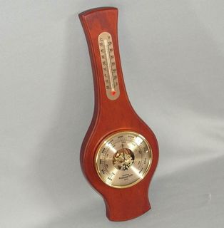 Barometer and Thermometer (Small) (Mahogany Stain)