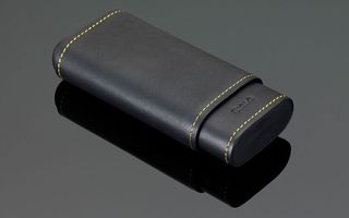 Stitches Leather Cigar Case - Yellow Stitching