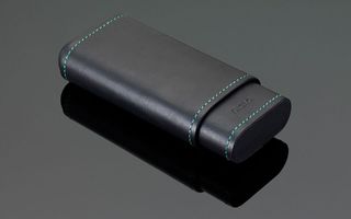 Stitches Leather Cigar Case - Green Stitching