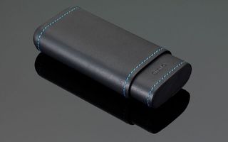 Stitches Leather Cigar Case - Navy Blue Stitching