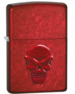 Zippo Lighter - Skull - Candy Apple Red