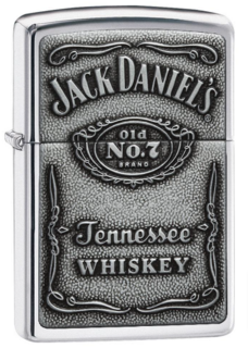 Zippo Lighter - High Polish Chrome - Jack Daniels Label