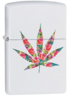 Zippo Lighter - Floral Weed Design