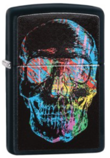 Zippo Lighter - Black Matte - Skull