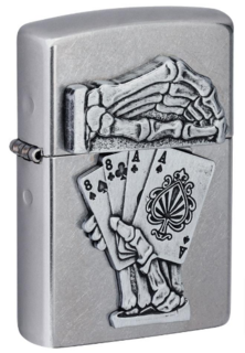 Zippo Lighter - Street Chrome - Dead Man's Hand Emblem
