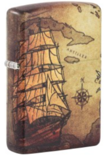 Zippo Lighter - White Matte - Old Nautical