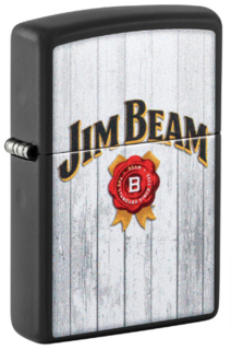 Zippo Lighter - Jim Beam - Classic Logo - Black Matte