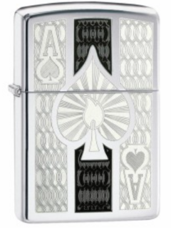Zippo Lighter - High Polish Chrome - Ace