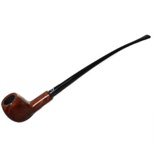 Falcon Coolway Churchwarden Pipe - # 84 Red Stain - Semi-Bent Mouthpiece