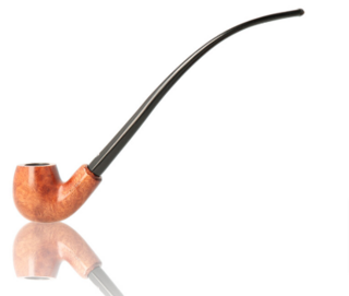 Falcon Coolway Churchwarden Pipe - # 83 Walnut Stain - Bent Mouthpiece