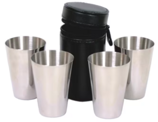 Stainless Shot Tumblers in a Zip Case