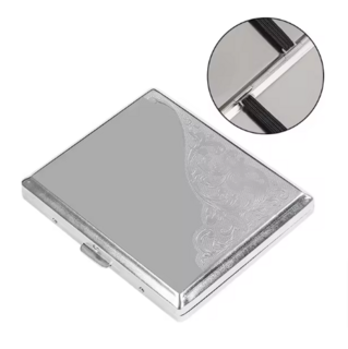 Cigarette Case Metal - Large Size - Engraved Pattern No.1