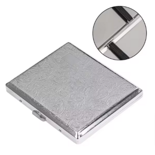 Cigarette Case Metal - Large Size - Engraved Pattern No. 3