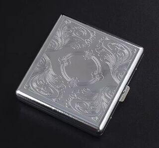 Cigarette Case Metal - Large Size - Engraved Pattern No. 11