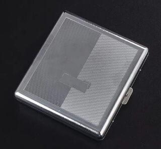 Cigarette Case Metal - Large Size - Engraved Pattern No. 12