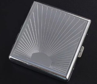 Cigarette Case Metal - Large Size - Engraved Pattern No. 14