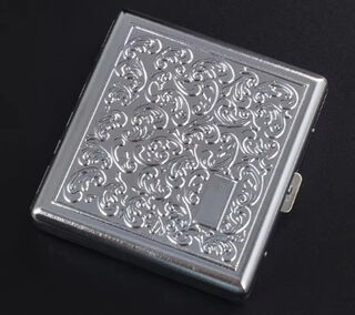 Cigarette Case Metal - Large Size - Engraved Pattern No. 15