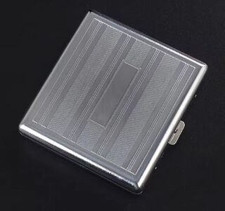 Cigarette Case Metal - Large Size - Engraved Pattern No. 16