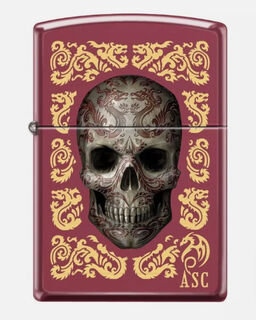 Zippo Lighter - Brick Finish - Anne Stokes Skull Design