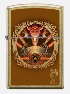 Zippo Lighter - Street Brass - Anne Stokes Dragon Design