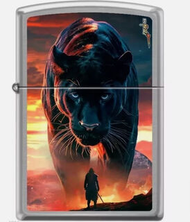 Zippo Lighter - Brushed Chrome - Mazzi Panther Design