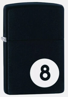 Zippo Lighter - Black Matte - 8 Ball Design