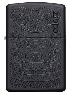 Zippo Lighter - Black Matte - Swirl Pattern