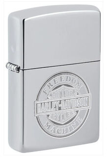 Zippo Lighter - High Polish Chrome - Harley Davidson - Freedom Machine