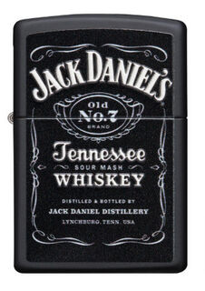 Zippo Lighter - Black Matte - Jack Daniels -