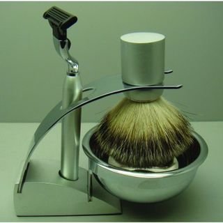 Comoy 3083 Badger Shave Set Chrome with Bowl (Mach 3)