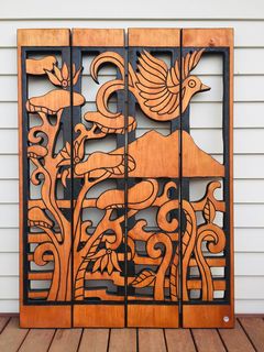 Four Panels - Pohutukawa and Koru $1599